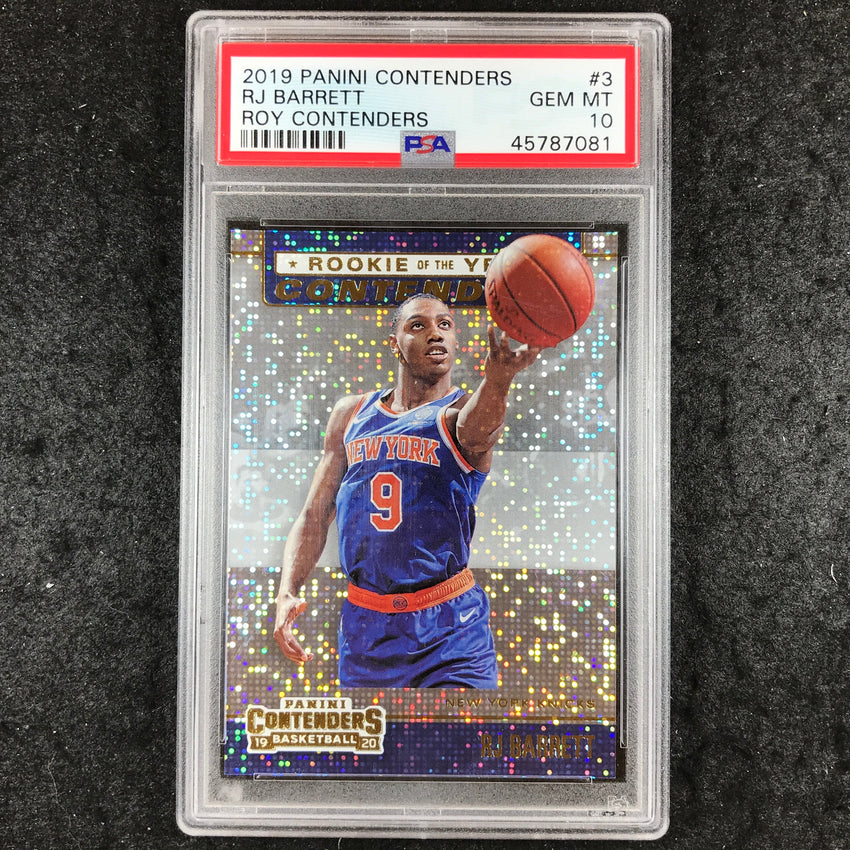 2019 Panini Contenders RJ BARRETT Rookie Of The Year Contenders #3 PSA 10 (081)