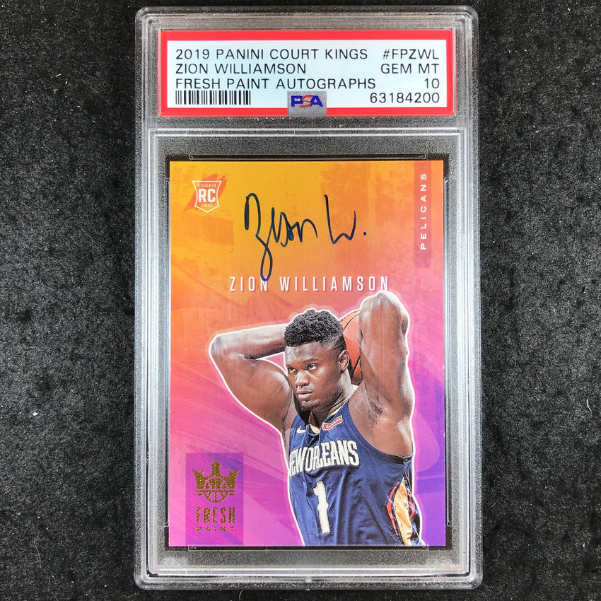 2019 Court Kings ZION WILLIAMSON Fresh Paint Rookie Auto 25/75 PSA 10 (200)