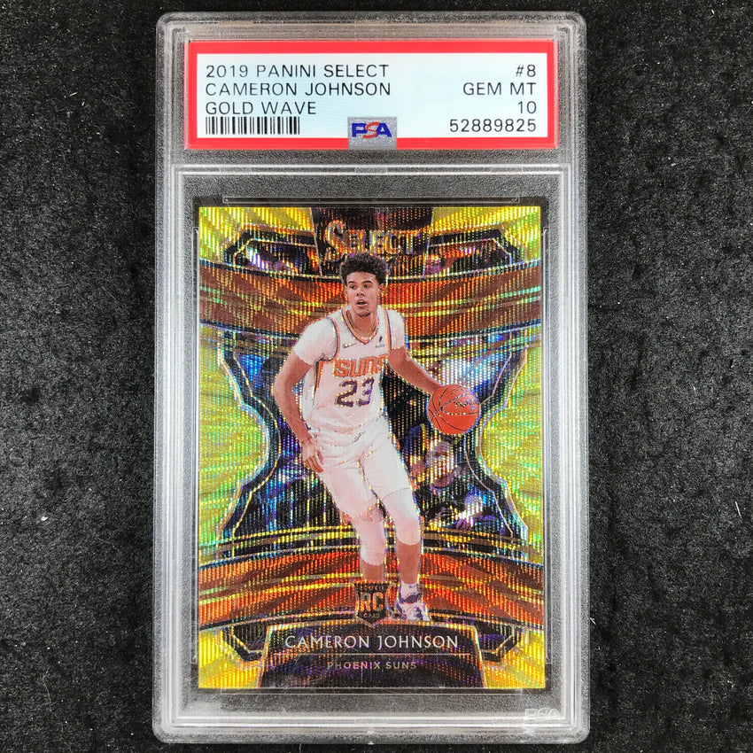 2019 Panini Select CAMERON JOHNSON Rookie Gold Wave #8 PSA 10 (825)