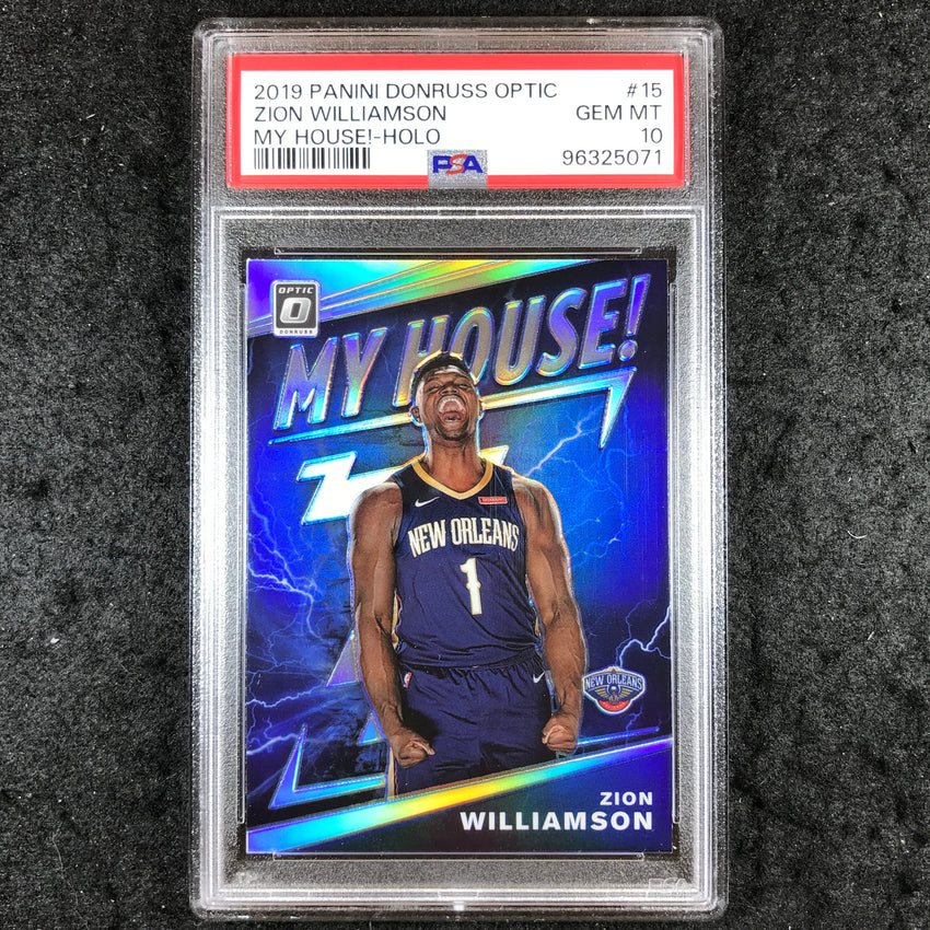 2019 Optic ZION WILLIAMSON Rookie My House! Holo #15 PSA 10 (071)