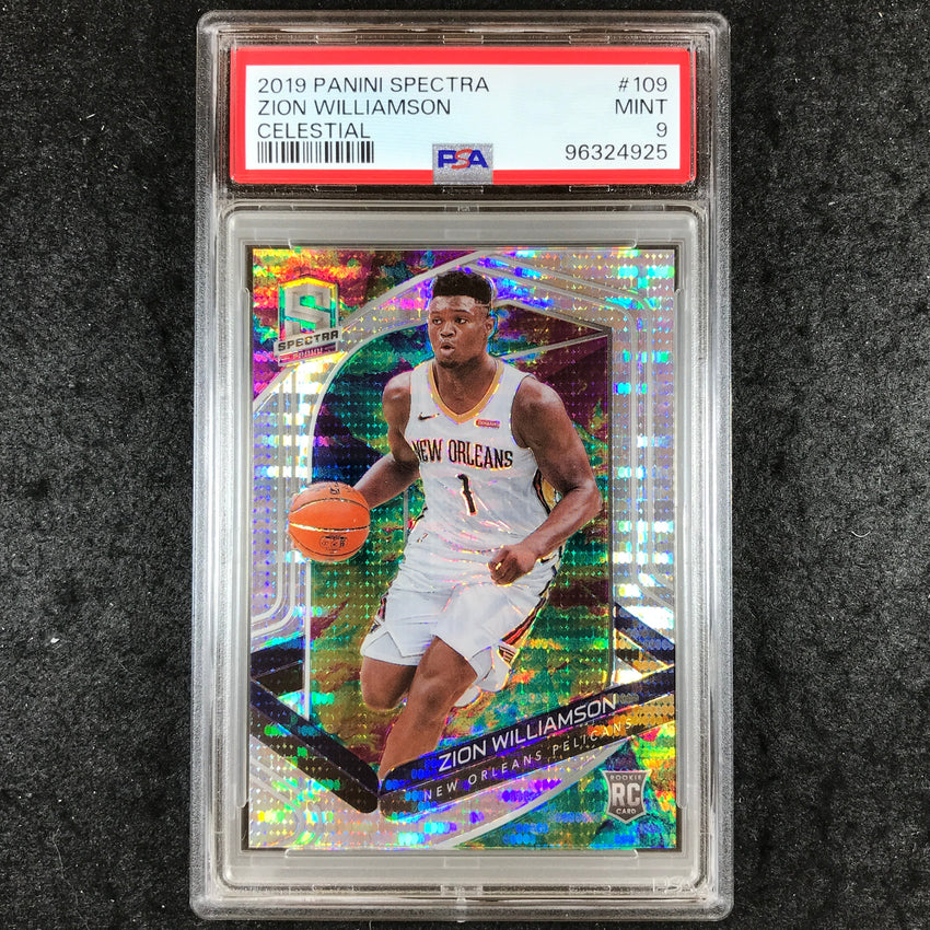 2019 Panini Spectra ZION WILLIAMSON Rookie Celestial 5/99 #109 PSA 9 (925)