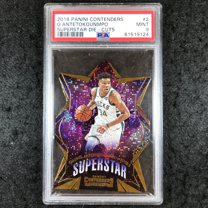 2019 Panini Contenders GIANNIS ANTETOKOUNMPO Superstar Die-Cuts #2 PSA 9 (124)