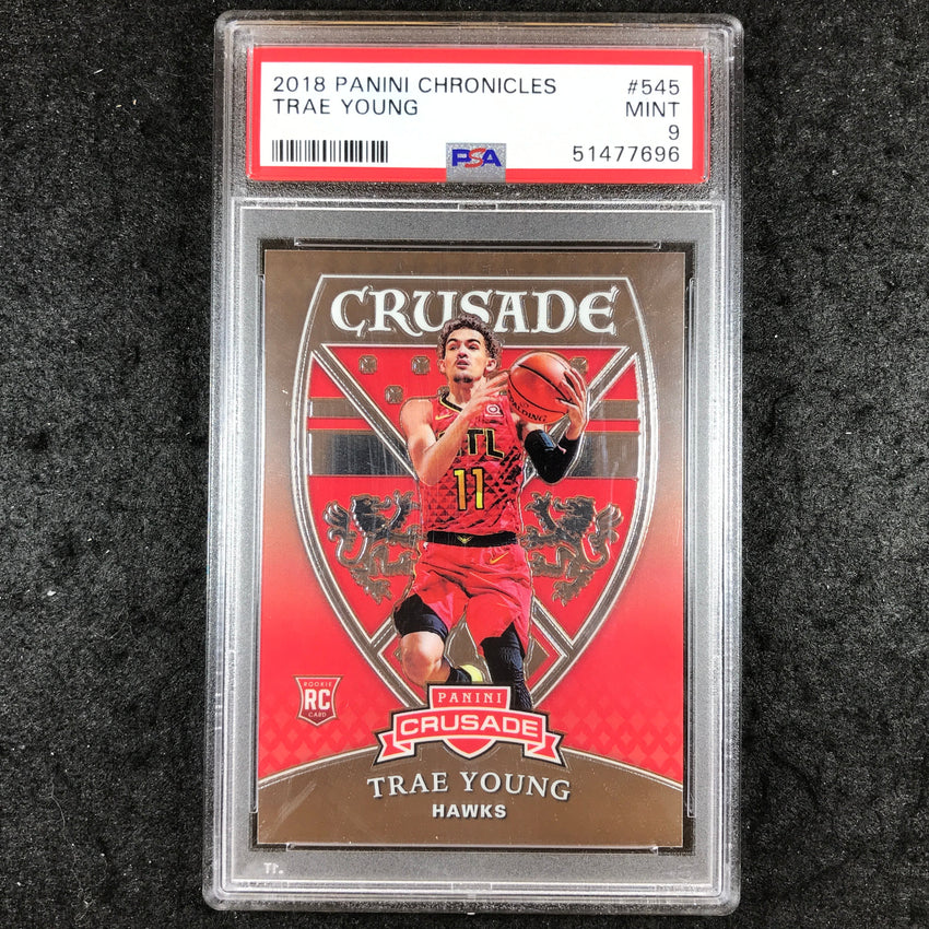 2018 Panini Chronicles TRAE YOUNG Rookie Crusade #545 PSA 9 (696)