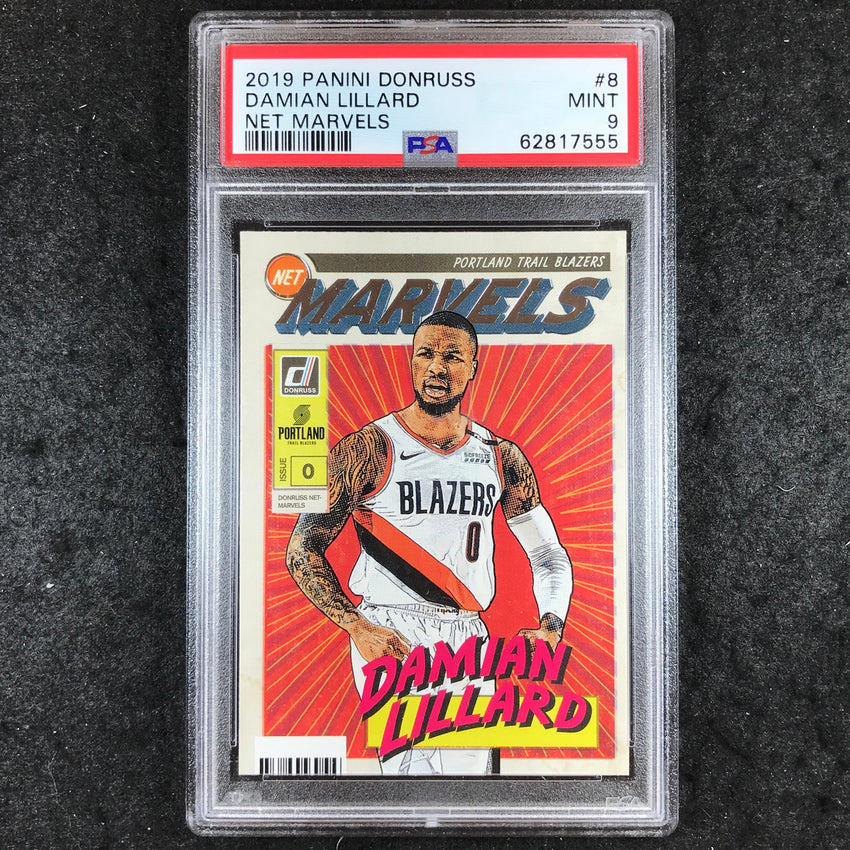 2019 Donruss DAMIAN LILLARD Net Marvels #8 PSA 9 (555)