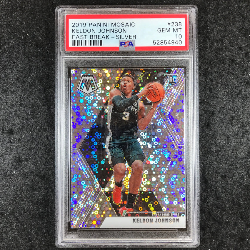 2019 Panini Mosaic KELDON JOHNSON Rookie Fast Break Silver #238 PSA 10 (940)