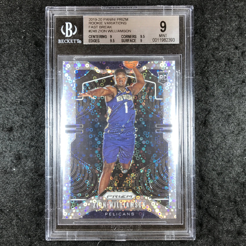 2019 Panini Prizm ZION WILLIAMSON Rookie Variations Fast Break #248 BGS 9 (393)