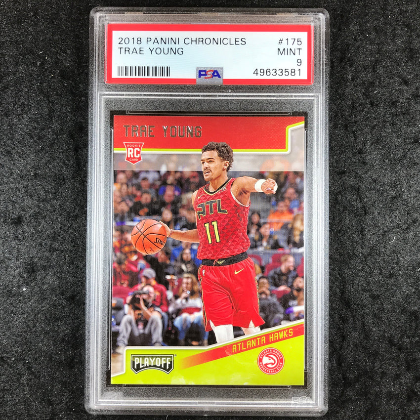 2018 Panini Chronicles TRAE YOUNG Rookie Playoff #175 PSA 9 (581)