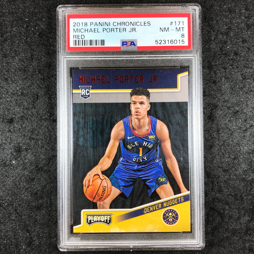 2018 Chronicles MICHAEL PORTER JR. Rookie Playoff Red 93/149 #171 PSA 8 (015)