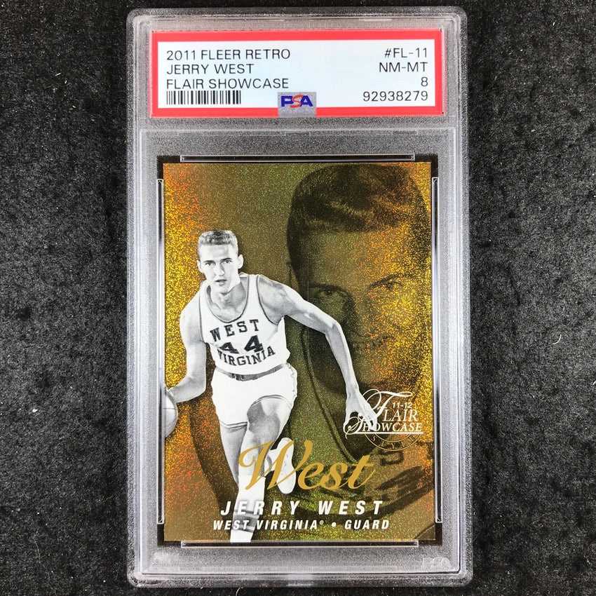 2011 Fleer Retro JERRY WEST Flair Showcase 2/150 #FL-11 PSA 8 (279)