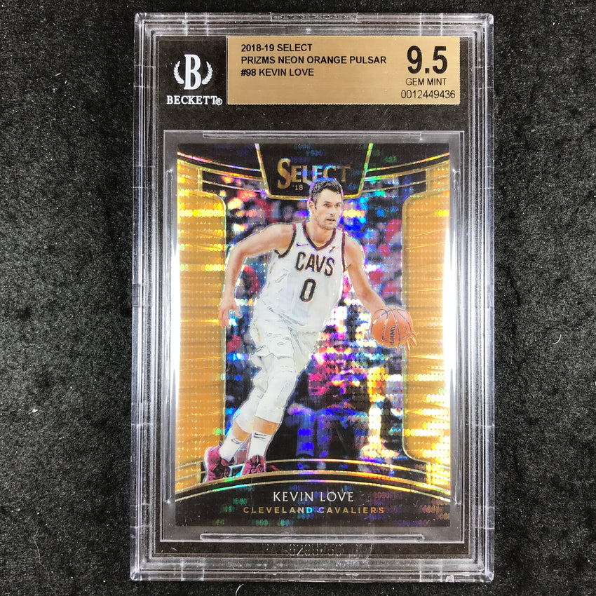 2018 Select Prizms KEVIN LOVE Neon Orange Pulsar 9/13 #98 BGS 9.5 (436)
