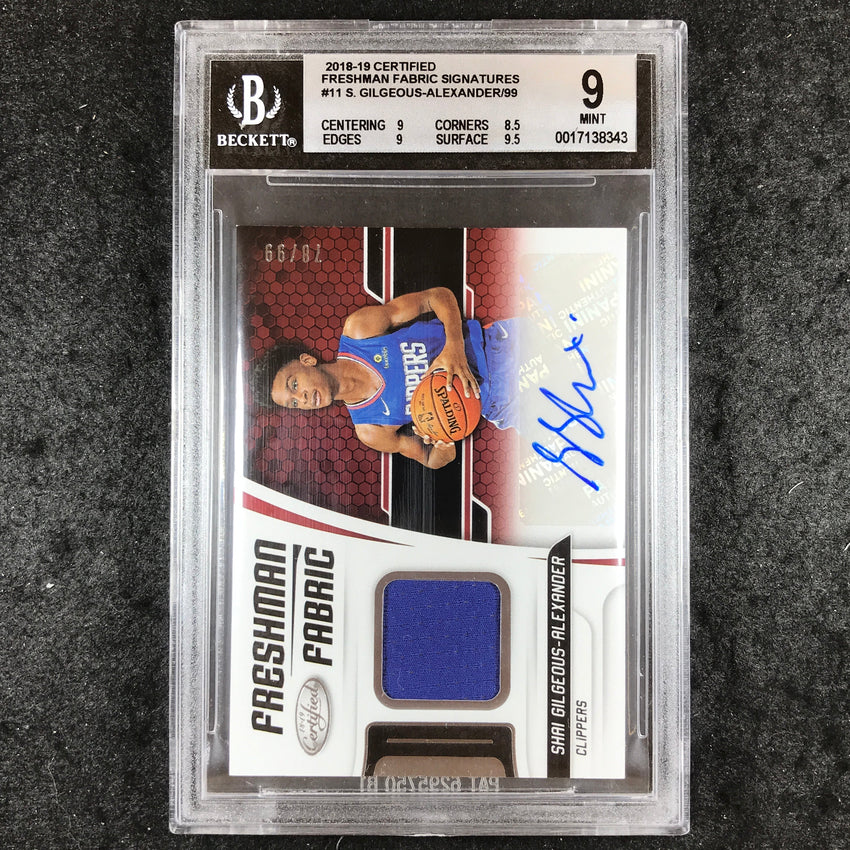 2018 Certified SHAI GILGEOUS-ALEXANDER Freshman Fabric Rookie Auto 78/99 BGS 9