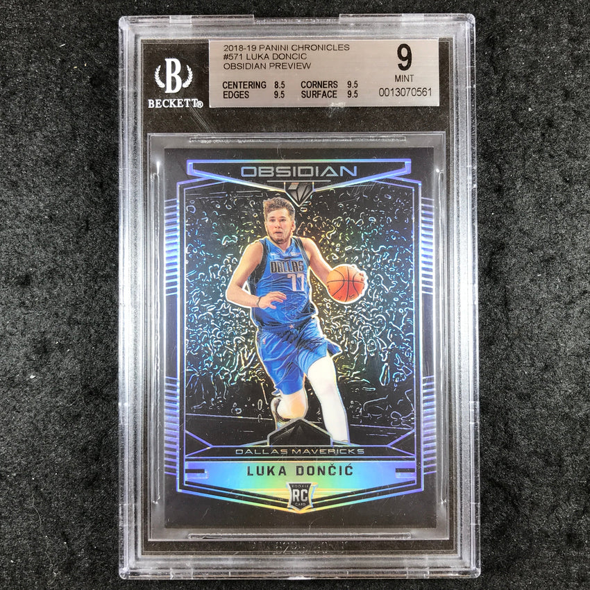 2018 Panini Chronicles LUKA DONCIC Rookie Obsidian Preview #571 BGS 9 (561)