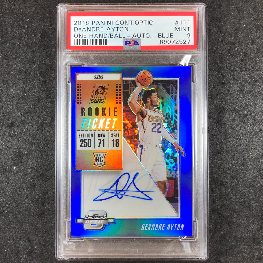 2018 Contenders Optic DEANDRE AYTON Rookie Ticket Auto Blue 69/99 PSA 9 (527)