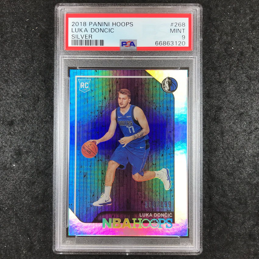 2018 Panini Hoops LUKA DONCIC Rookie Silver 188/199 #268 PSA 9 (120)