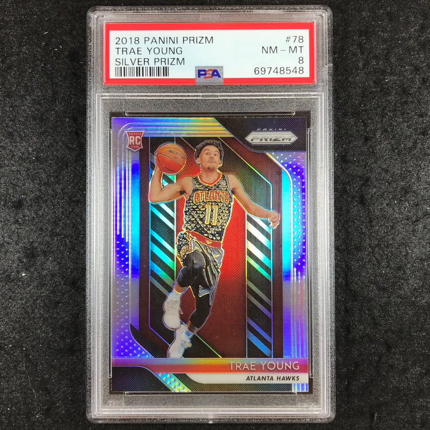 2018 Panini Prizm TRAE YOUNG Rookie Silver Prizm #78 PSA 8 (548)