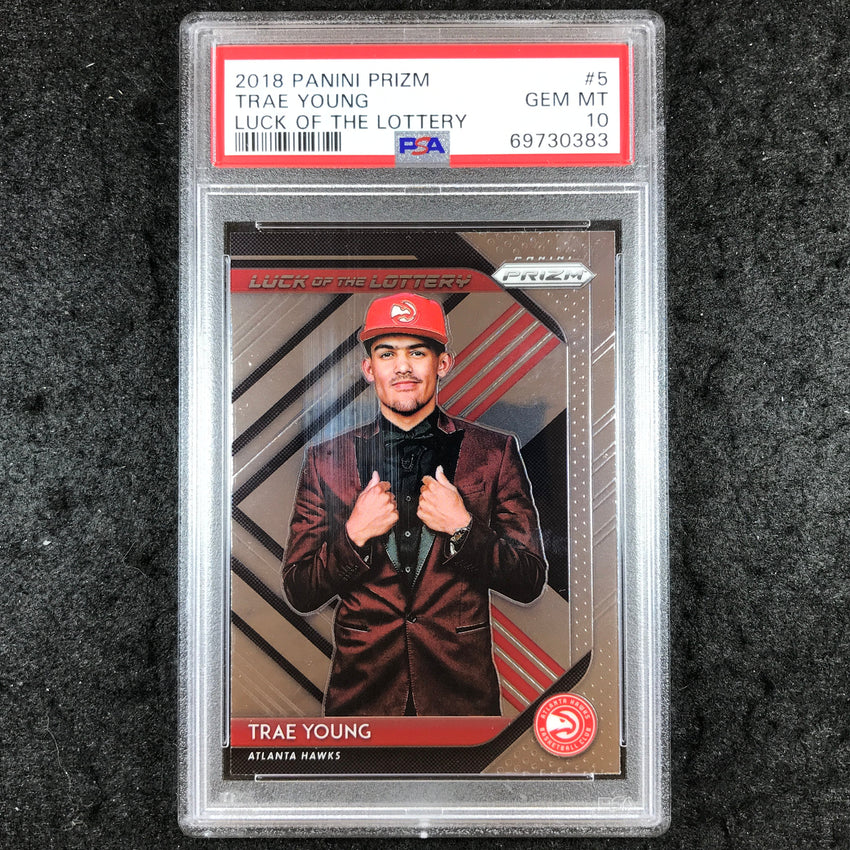 2018 Prizm TRAE YOUNG Rookie Luck of the Lottery #5 PSA 10 (383)