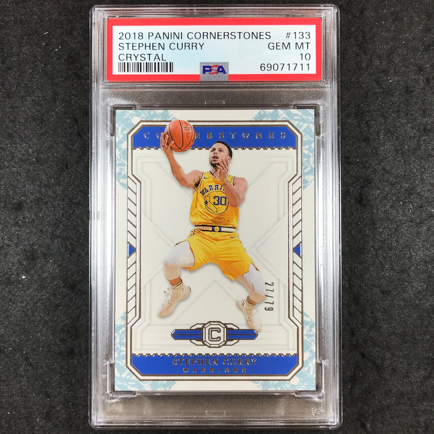 2018 Panini Cornerstones STEPHEN CURRY Crystal 27/79 #133 PSA 10 (711)