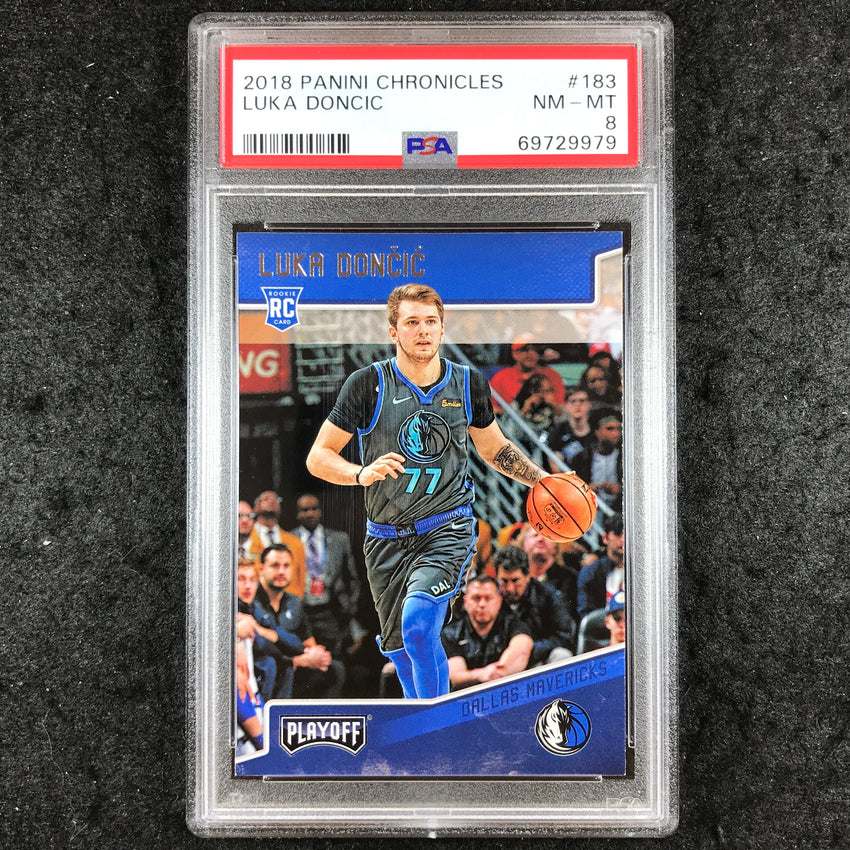 2018 Panini Chronicles LUKA DONCIC Rookie Playoff #183 PSA 8 (979)