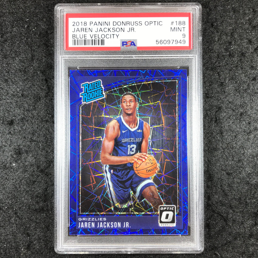 2018 Donruss Optic JAREN JACKSON JR. Rookie Blue Velocity #188 PSA 9 (949)