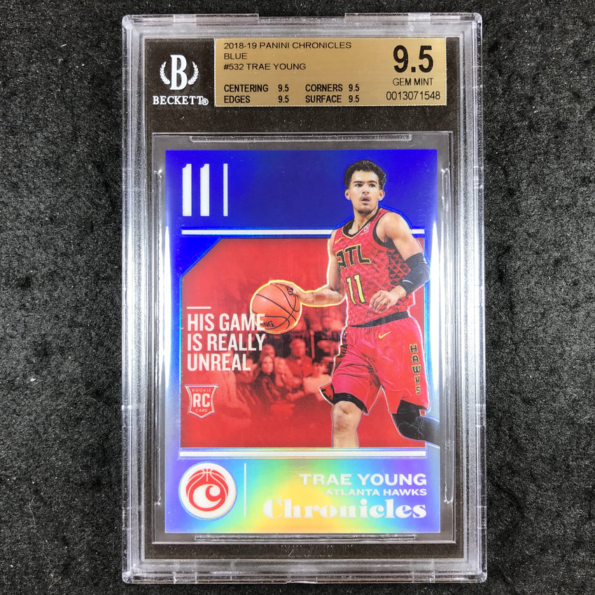 2018 Panini Chronicles TRAE YOUNG Rookie Blue 29/99 #532 BGS 9.5 (548)