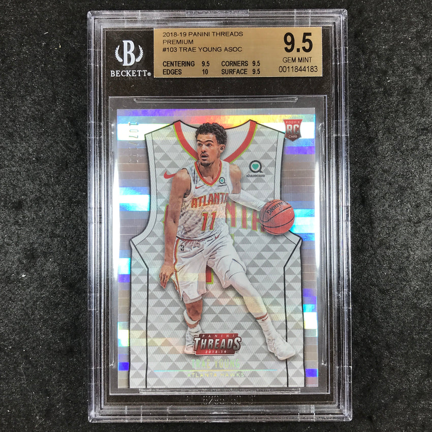 2018 Panini Threads TRAE YOUNG Premium ASOC 107/199 #103 BGS 9.5 (183)