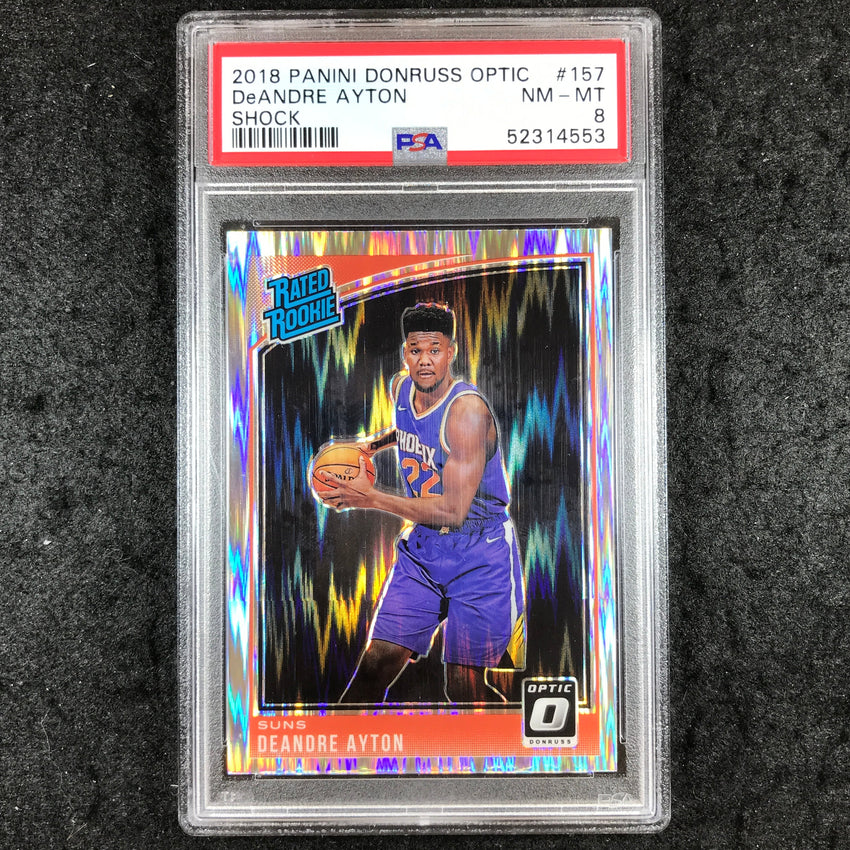 2018 Panini Donruss Optic DEANDRE AYTON Rated Rookie Shock #157 PSA 8 (553)