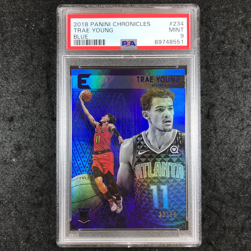 2018 Panini Chronicles TRAE YOUNG Rookie Elite Blue 23/99 #234 PSA 9 (551)