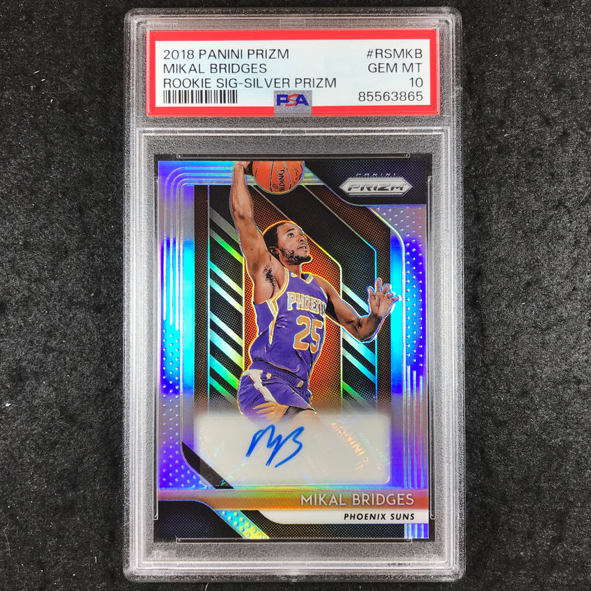 2018 Prizm MIKAL BRIDGES Rookie Signatures Auto Silver #RSMKB PSA 10 (865)
