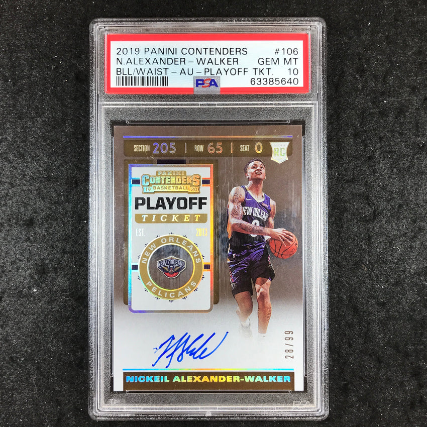 2019 Contenders N ALEXANDER-WALKER Rookie Playoff Ticket Auto 28/99 PSA 10 (640)