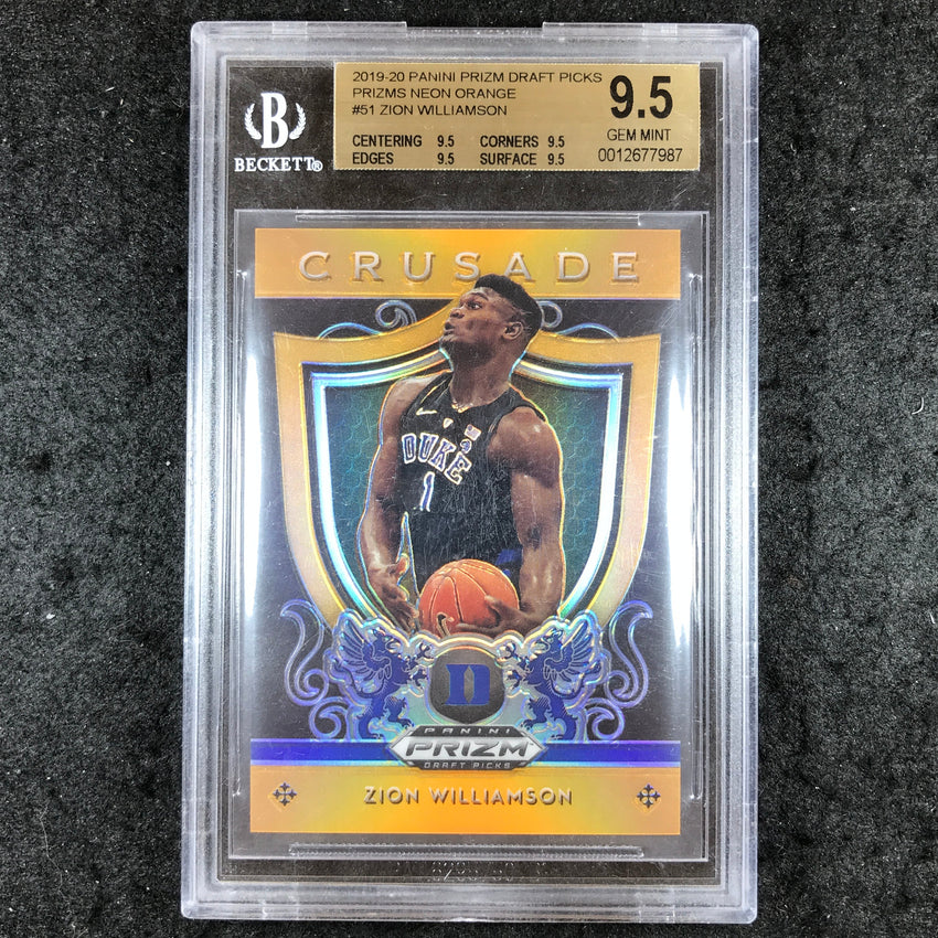 2019 Prizm Draft Picks ZION WILLIAMSON Rookie Crusade 19/149 #51 BGS 9.5 (987)