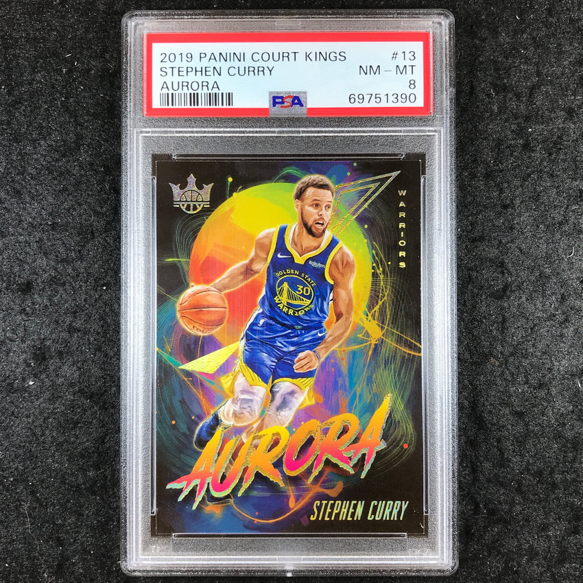 2019 Panini Court Kings STEPHEN CURRY Aurora #13 PSA 8 (390)