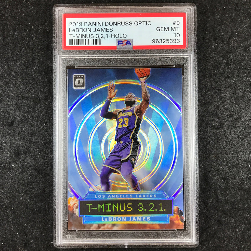 2019 Optic LEBRON JAMES T-Minus 3, 2, 1 Holo #9 PSA 10 (393)