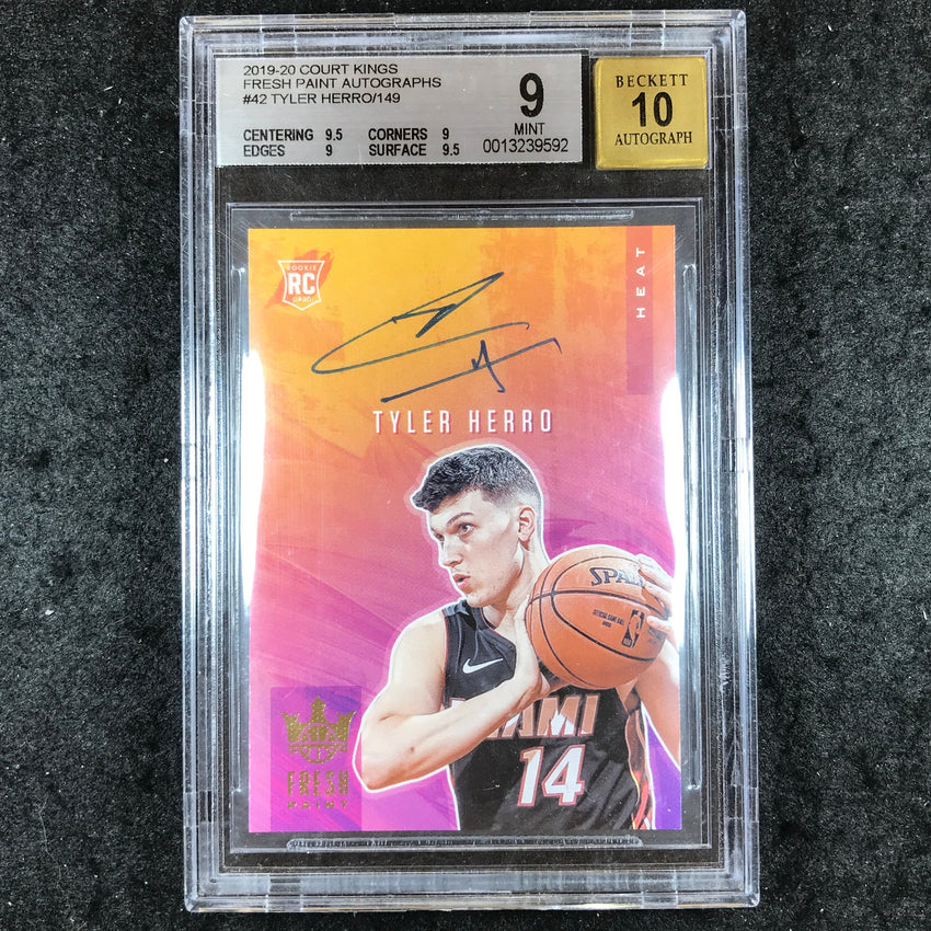 2019 Court Kings TYLER HERRO Fresh Paint Rookie Auto 108/149 #42 BGS 9/10 (592)