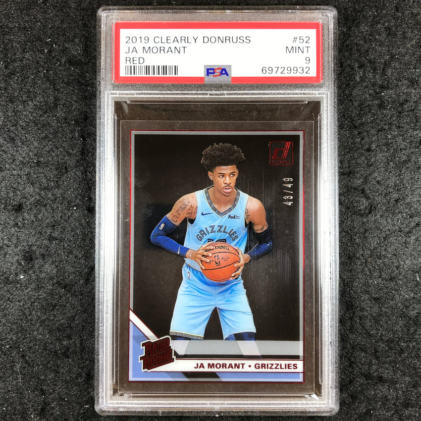 2019 Panini Clearly Donruss JA MORANT Rated Rookie Red 43/49 #52 PSA 9 (932)