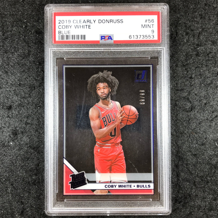 2019 Panini Clearly Donruss COBY WHITE Rated Rookie Blue 69/99 #56 PSA 9 (553)