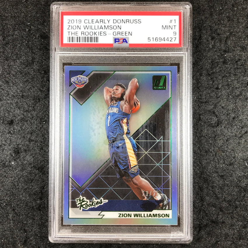2019 Clearly Donruss ZION WILLIAMSON The Rookies Green 23/25 #1 PSA 9 (427)