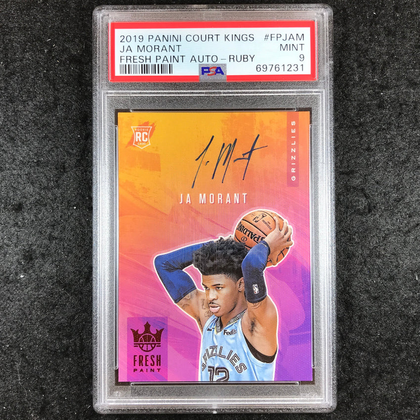 2019 Court Kings JA MORANT Fresh Paint Rookie Auto Ruby 4/99 #FPJAM PSA 9 (231)