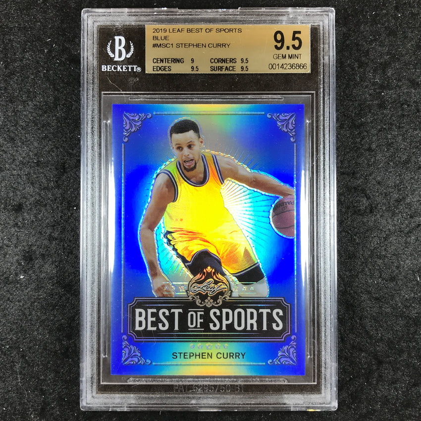 2019 Leaf Best of Sports STEPHEN CURRY Blue 11/35 #MSC1 BGS 9.5 (866)