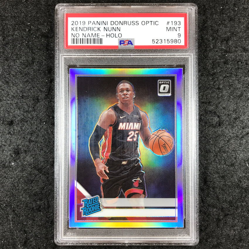 2019 Donruss Optic KENDRICK NUNN Rated Rookie No Name Holo #193 PSA 9 (980)