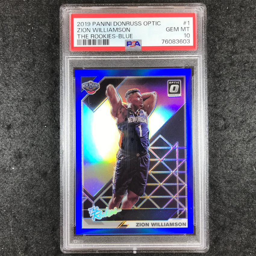 2019 Panini Donruss Optic ZION WILLIAMSON The Rookies Blue 30/49 #1 PSA 10 (603)