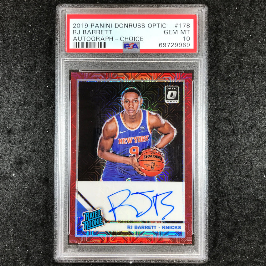 2019 Panini Donruss Optic RJ BARRETT Rated Rookie Choice Auto #178 PSA 10 (969)