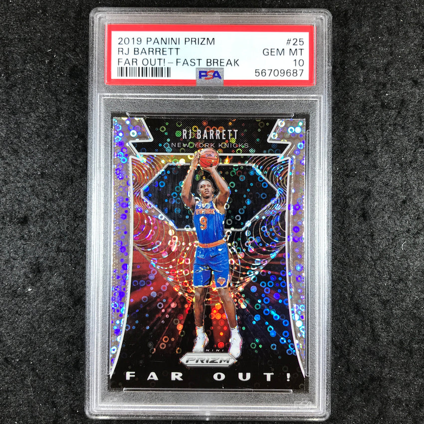 2019 Panini Prizm RJ BARRETT Rookie Far Out! Fast Break #25 PSA 10 (687)