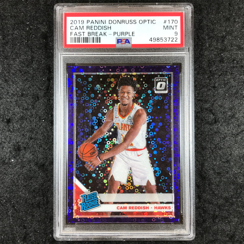 2019 Donruss Optic CAM REDDISH Rated Rookie Fast Break Purple 94/95 PSA 9 (722)