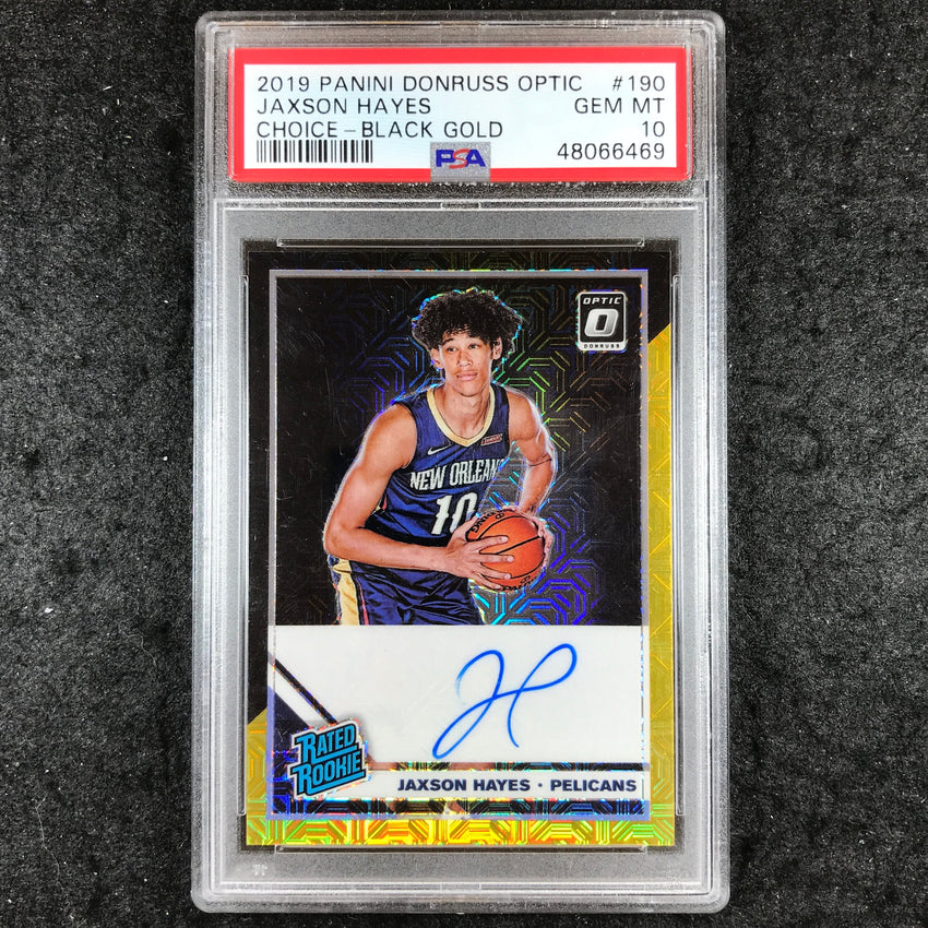 2019 Donruss Optic JAXSON HAYES Rookie Auto Choice Black Gold 3/8 PSA 10 (469)