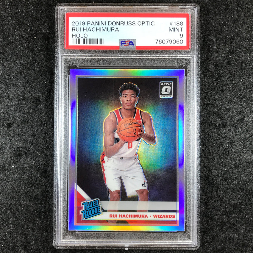 2019 Panini Donruss Optic RUI HACHIMURA Rated Rookie Holo #188 PSA 9 (060)