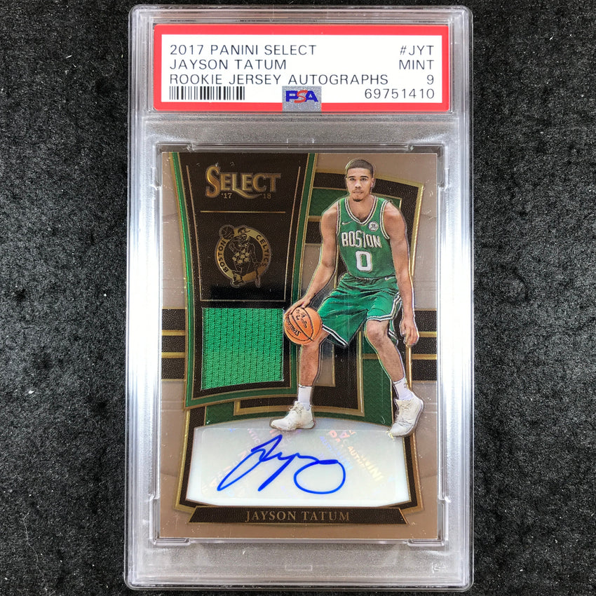 2017 Panini Select JAYSON TATUM Rookie Jersey Autographs 11/199 #JYT PSA 9 (410)