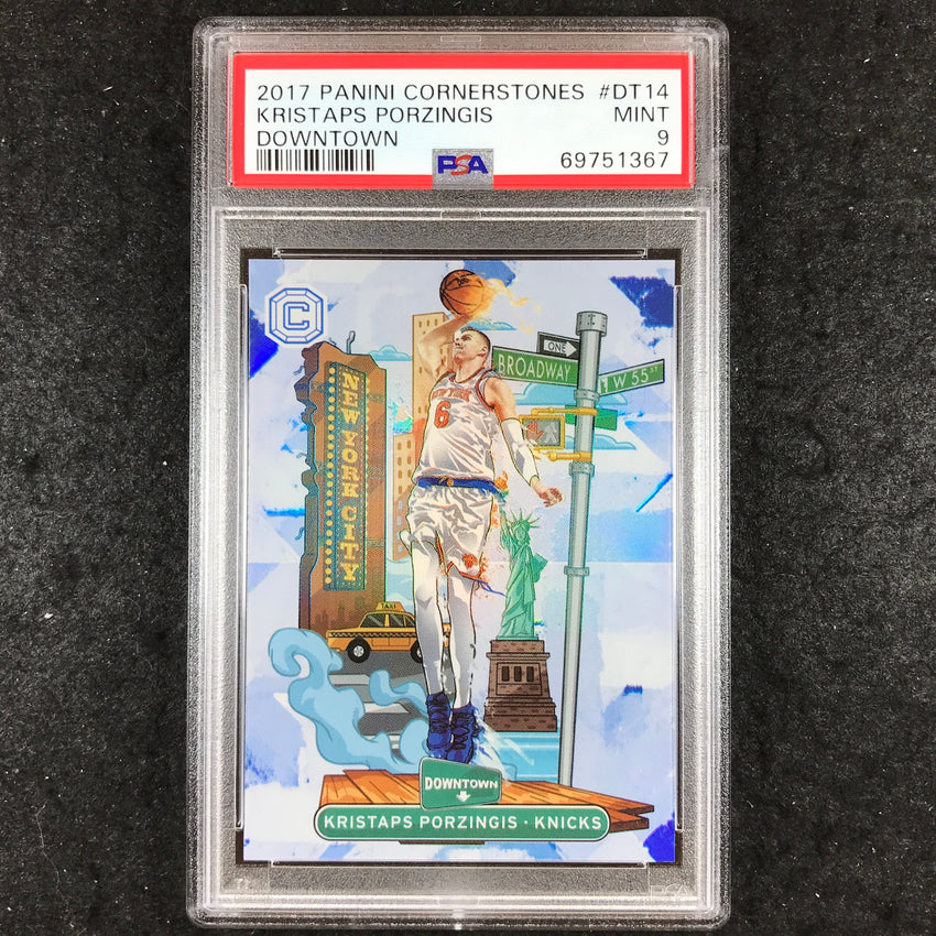 2017 Panini Cornerstones KRISTAPS PORZINGIS Downtown #DT14 PSA 9 (367)