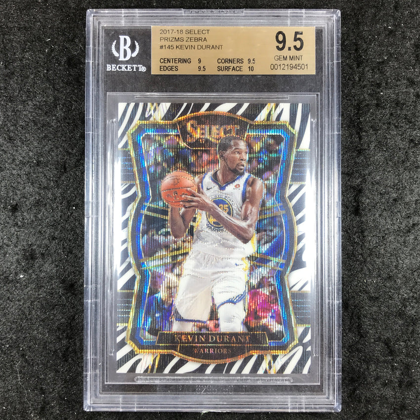 2017 Select Prizms KEVIN DURANT Zebra #145 BGS 9.5 (501)