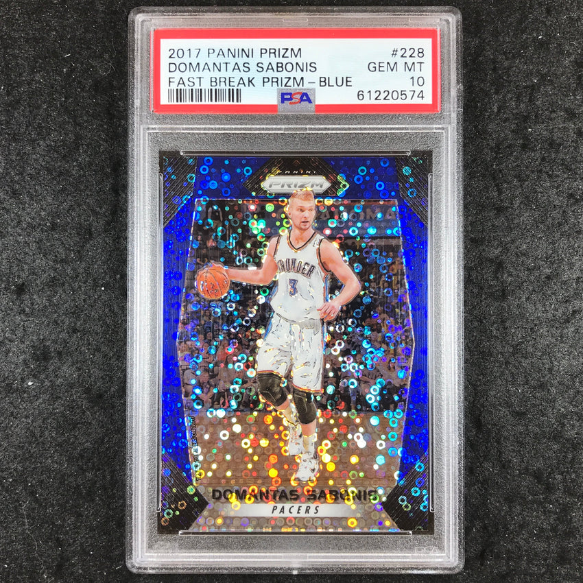 2017 Panini Prizm DOMANTAS SABONIS Fast Break Blue 34/175 #228 PSA 10 (574)