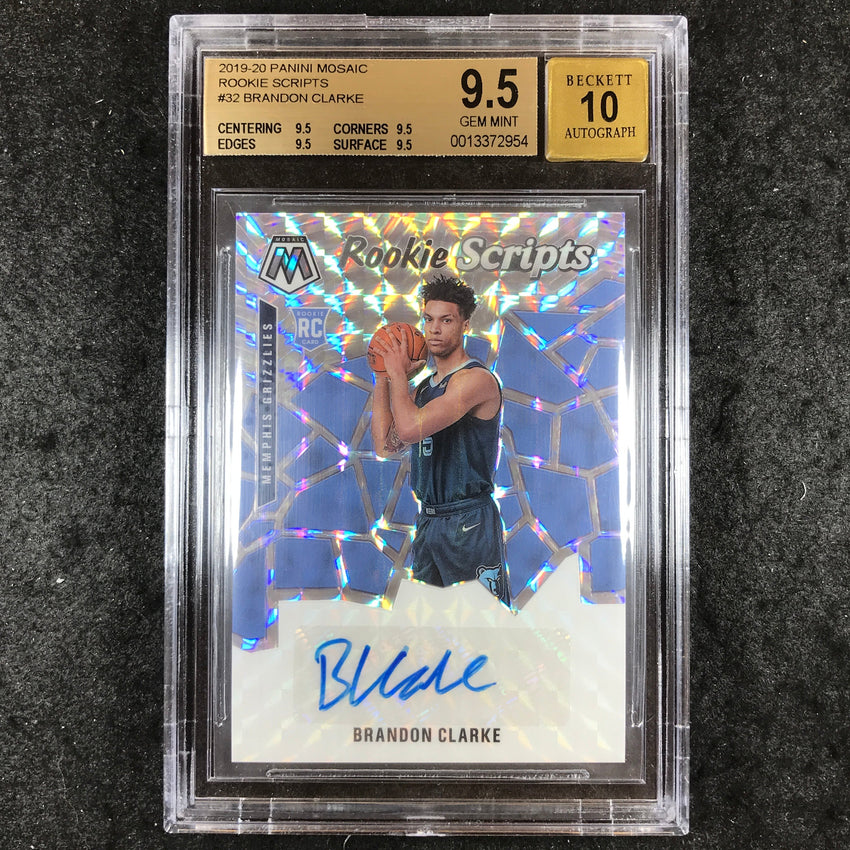 2019 Panini Mosaic BRANDON CLARKE Rookie Scripts Auto #32 BGS 9.5/10 (954)